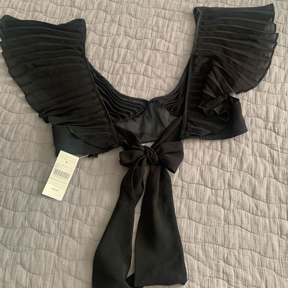 Kiki de montparnasse. pleated chiffon top. bra top. - Picture 8 of 10